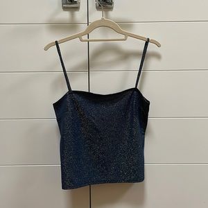 Reformation size M blue sparkle crop top. Never worn, no tags